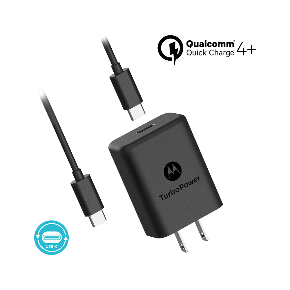 Motorola TurboPower™ 27 Wall Charger with USB-C to USB-C Data Cable