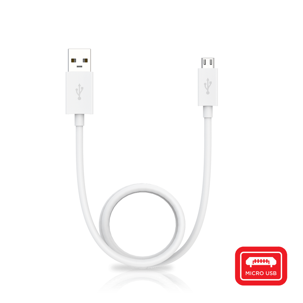 USB-A to Micro-USB-White